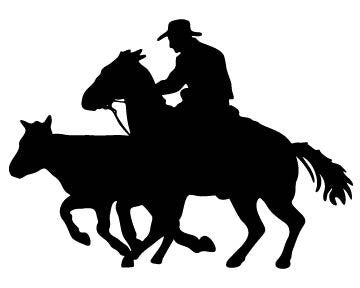 Picniva Steer Wrestling Type 1 Removable Vinyl Wall Decal - Color: steer wrestling type1