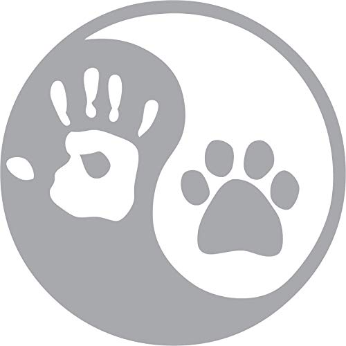 Decaltor Yin Yang Hand Dog Paw Laptop Decal, 5 in