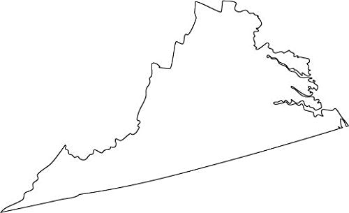 Picniva White Virginia VA 20 Inch Map Vinyl Car Decal Sticker Vehicle Truck - Color: white - Size: 20 inches