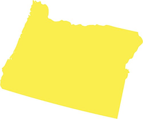 Picniva Yellow Oregon OR 3 Inch Map Vinyl Car Decal Sticker Vehicle Bumper - Color: Yellow - Size: 3 inches