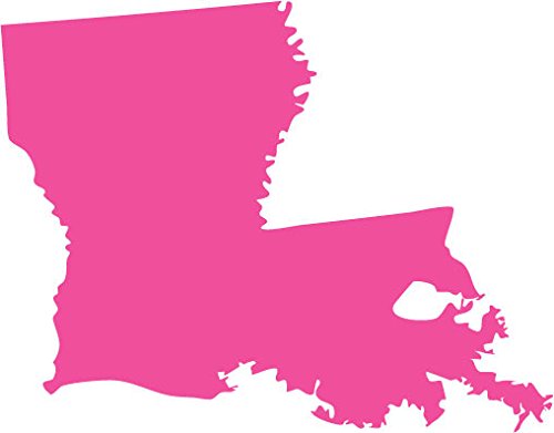Picniva Pink Louisiana LA State Map Vinyl Decal for Car Window Laptop, 3 in - Color: pink - Size: 3 inches