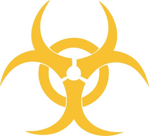 Decaltor Biohazard Symbol Vinyl Decal for Car Windows, Garage Decor