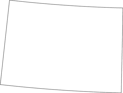 Picniva Colorado State Map Removable Vinyl Wall Decal, White, 20 in Wide