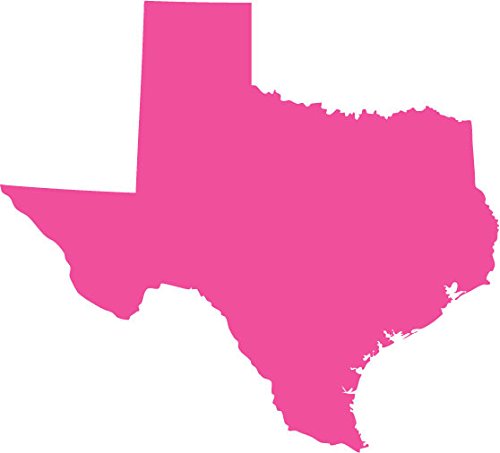 Picniva Pink Texas TX 3 Inch Map Vinyl Car Decal Sticker Vehicle Bumper - Color: pink - Size: 3 inches