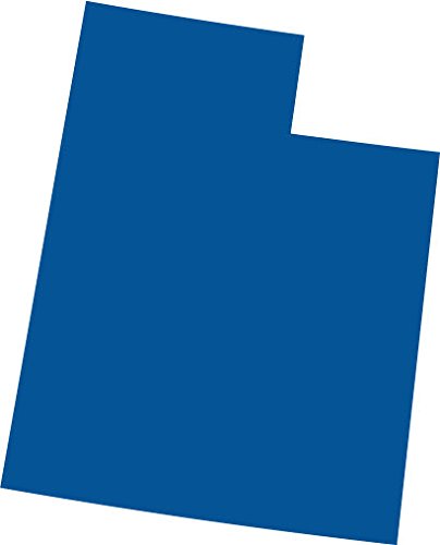 Picniva Blue Utah Map Removable Vinyl Wall Decal, 3 in Wide