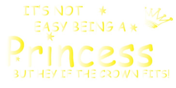 Picniva Not Easy Being a Princess Vinyl Wall Decal, Gold, 10 x 22 in