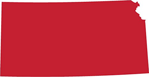 Picniva Red Kansas KS State Map Vinyl Wall Decal, 3 in - Color: red - Size: 3 inches