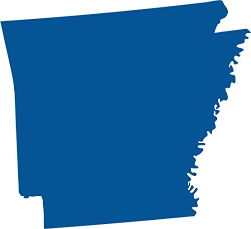 Picniva Arkansas State Map Removable Vinyl Wall Decal, Blue, 3 in Wide