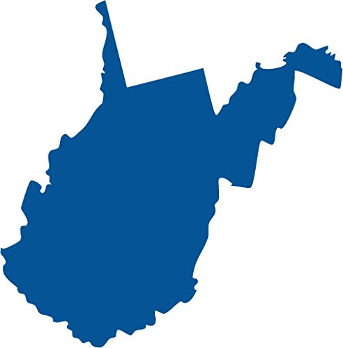 Picniva Blue West Virginia WV 3 Inch Map Vinyl Car Decal Sticker Vehicle - Color: blue - Size: 3 inches
