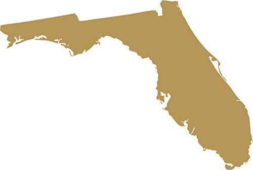 Picniva Florida State Map Vinyl Car Window Decal, Gold, 3 in Wide