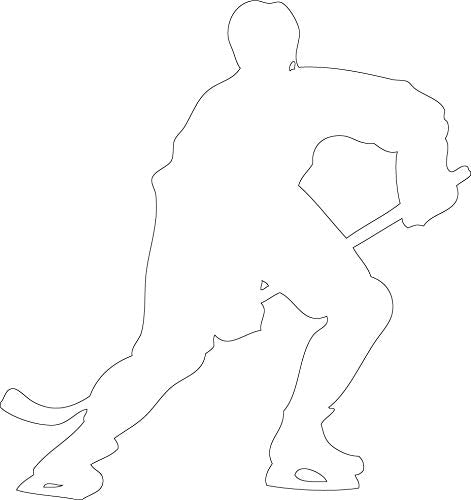 Decaltor Hockey Player Vinyl Decal for Car Window Laptop, 5 in