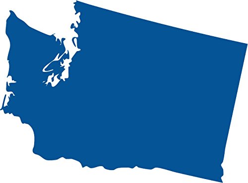 Picniva Blue Washington WA 5 Inch Map Vinyl Car Decal Sticker Vehicle Truck - Color: blue - Size: 5 inches