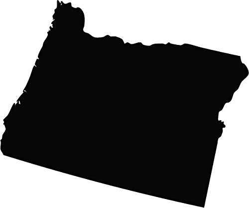 Picniva Black Oregon OR 3 Inch Map Vinyl Car Decal Sticker Vehicle Bumper - Color: black - Size: 3 inches