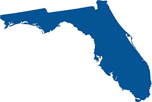 Picniva Florida State Map Removable Vinyl Wall Decal, Blue, 20 in Wide - Color: blue - Size: 20 inches