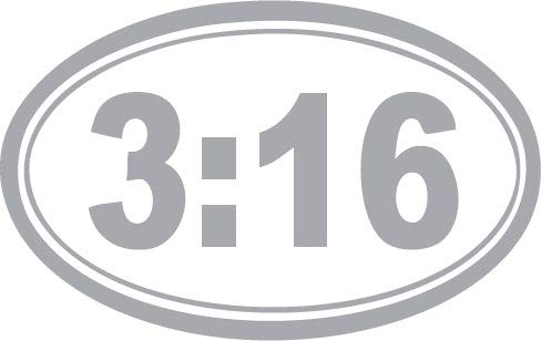 Decaltor John 3:16 Bible Verse Vinyl Decal, 3.5 x 5 in