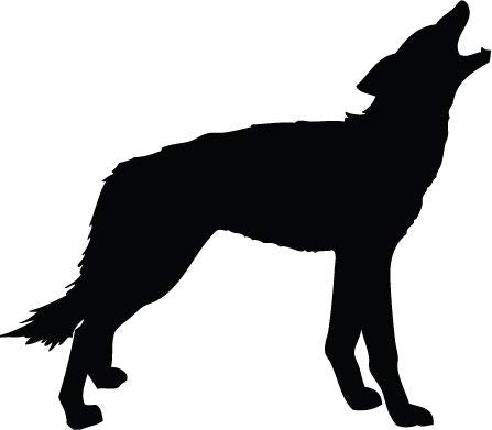 Decaltor Wolf Silhouette 5 in Vinyl Decal for Laptop Bumper Wall