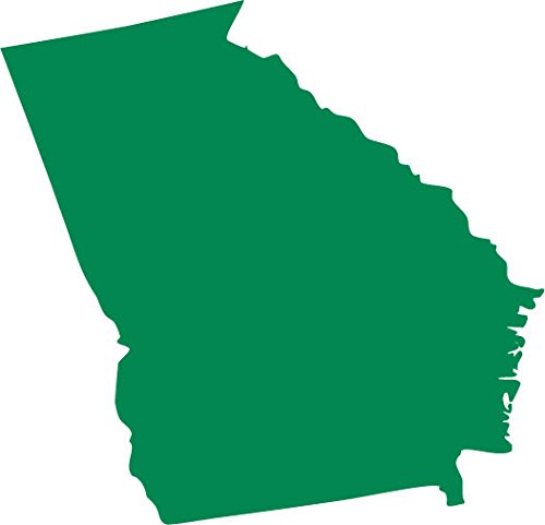 Picniva Georgia State Map Removable Vinyl Wall Decal, Green, 3 in Wide - Color: green - Size: 3 inches
