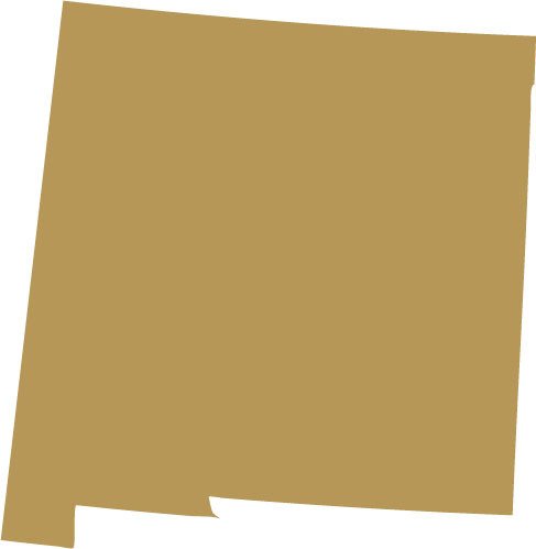 Picniva Gold New Mexico NM 3 Inch Map Vinyl Car Decal Sticker Vehicle Truck - Color: gold - Size: 3 inches