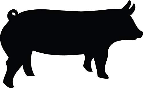 Decaltor Hog Pig Silhouette Vinyl Decal, 5 in, Car Window Sticker