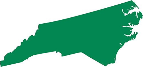 Picniva Green North Carolina NC State Map Vinyl Decal for Car, 3 in