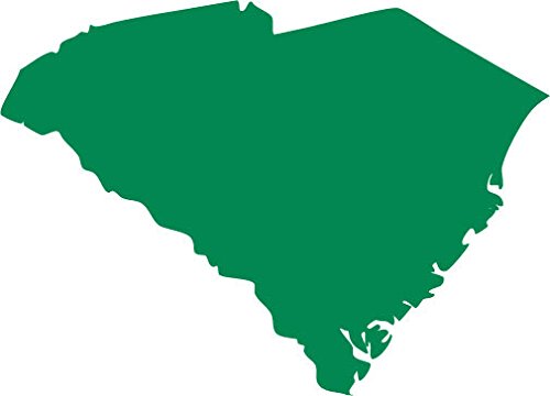 Picniva South Carolina State Map Vinyl Wall Decal, Green, 3 in Wide