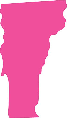 Picniva Pink Vermont VT 3 Inch Map Vinyl Car Decal Sticker Vehicle Bumper - Color: pink - Size: 3 inches