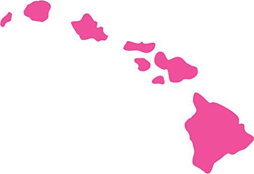Picniva Pink Hawaii HI State Map Vinyl Decal for Car Window Laptop, 3 in - Color: pink - Size: 3 inches