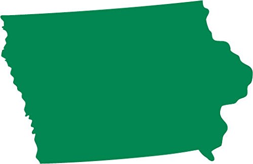 Picniva Green Iowa IA State Map Vinyl Wall Decal, 3 in - Color: green - Size: 3 inches