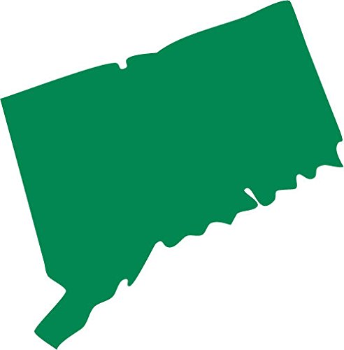 Picniva Connecticut State Map Removable Vinyl Wall Decal, Green, 3 in Wide
