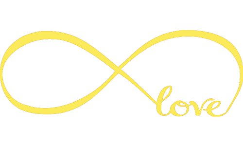 Picniva Infinity Symbol Love Wall Decal, Yellow, 7 x 22 in