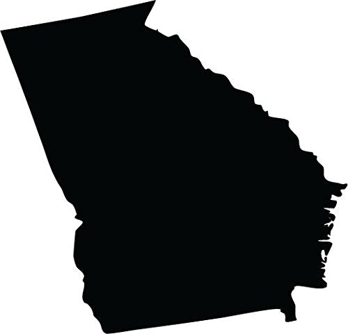 Picniva Georgia State Map Removable Vinyl Wall Decal, Black, 3 in Wide - Color: black - Size: 3 inches