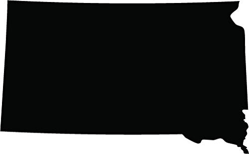 Picniva Black South Dakota SD 3 Inch Map Vinyl Car Decal Sticker Vehicle - Color: black - Size: 3 inches
