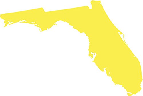 Picniva Florida State Map Removable Vinyl Wall Decal, Yellow, 15 in Wide - Color: Yellow - Size: 15 inches