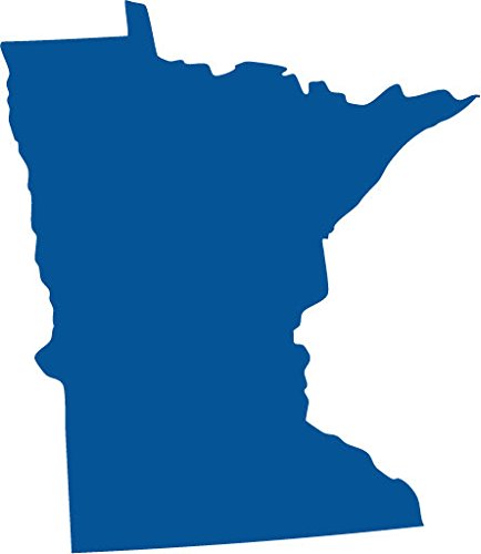 Picniva Blue Minnesota MN State Map Vinyl Wall Decal, 3 in