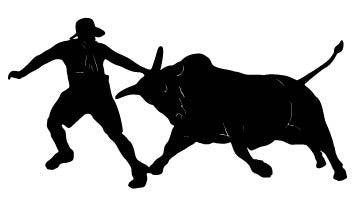 Picniva Rodeo Clown Bull Scene Removable Vinyl Wall Decal