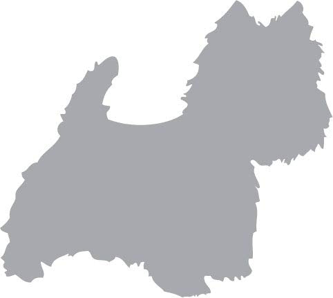 Decaltor Westie Dog Vinyl Decal, 5 in, Car Window Sticker