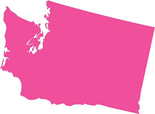 Picniva Pink Washington WA 3 Inch Map Vinyl Car Decal Sticker Vehicle Truck - Color: pink - Size: 3 inches