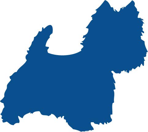 Decaltor Westie Dog Vinyl Decal, 5 in, Car Window Sticker
