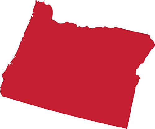 Picniva Red Oregon OR 3 Inch Map Vinyl Car Decal Sticker Vehicle Bumper - Color: red - Size: 3 inches