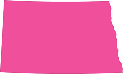 Picniva Pink North Dakota ND State Map Vinyl Decal for Car, 3 in - Color: pink - Size: 3 inches
