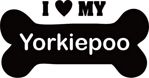 Decaltor I Love My Yorkiepoo Vinyl Decal, 5 in, Car Window Sticker