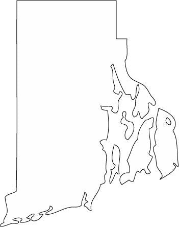 Picniva White Rhode Island RI 20 Inch Map Vinyl Car Decal Sticker Vehicle