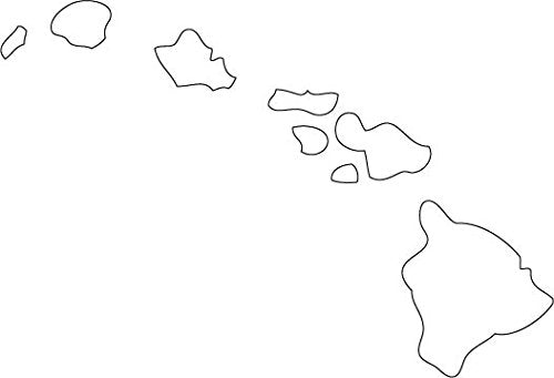 Picniva Hawaii State Map Removable Vinyl Wall Decal, White, 20 in Wide - Color: white - Size: 20 inches