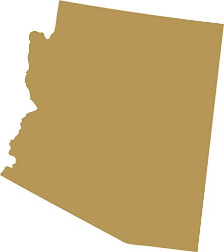 Picniva Arizona State Map Removable Vinyl Wall Decal, Gold, 3 in Wide