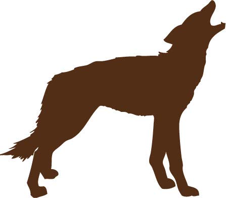Decaltor Wolf Silhouette 5 in Vinyl Decal for Laptop Bumper Wall