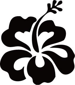 Decaltor Hawaiian Hibiscus Flower Vinyl Decal, 5 in square