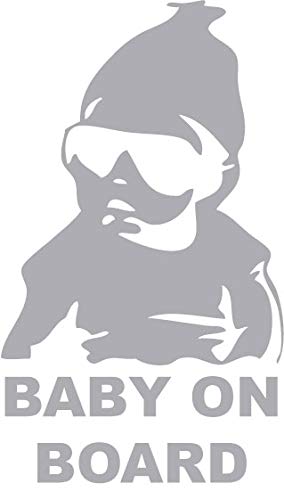 Decaltor Baby on Board Novelty Vinyl Decal, 5 in, Car Window Sticker