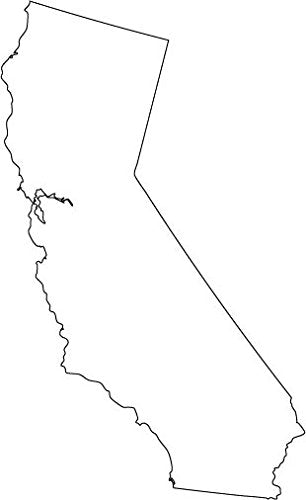 Picniva California State Map Removable Vinyl Wall Decal, White, 20 in Wide