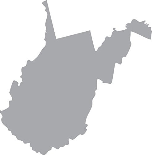 Picniva Silver West Virginia WV 3 Inch Map Vinyl Car Decal Sticker Vehicle - Color: silver - Size: 3 inches