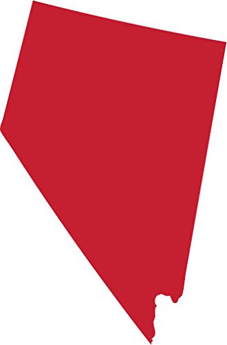 Picniva Red Nevada NV 3 Inch Map Removable Vinyl Wall Decal Decor Home Art - Color: red - Size: 3 inches